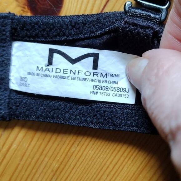 Maidenform Bra One Fab Fit Underwire Push Up Black Women's Size 38D - Picture 6 of 6